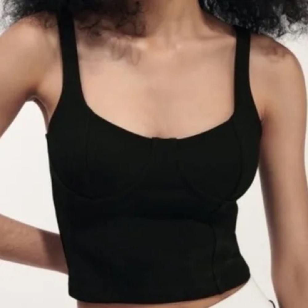ZARA Black Corset Top - Size L